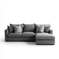 Canapé d'angle droit 3 places gris en polyester 240 x 160 x 85 cm