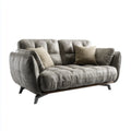 Canapé 2 places gris foncé 180 x 100 x 85 cm en velours polyester forme droite
