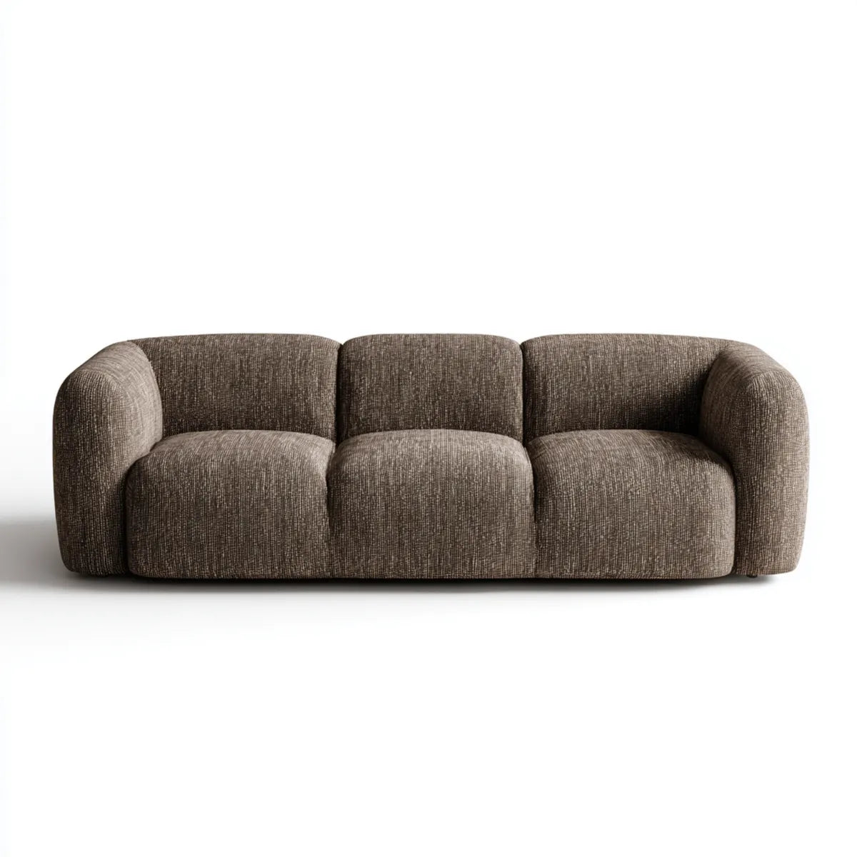 Canapé droit 3 places marron en polyester 220 x 95 x 75 cm