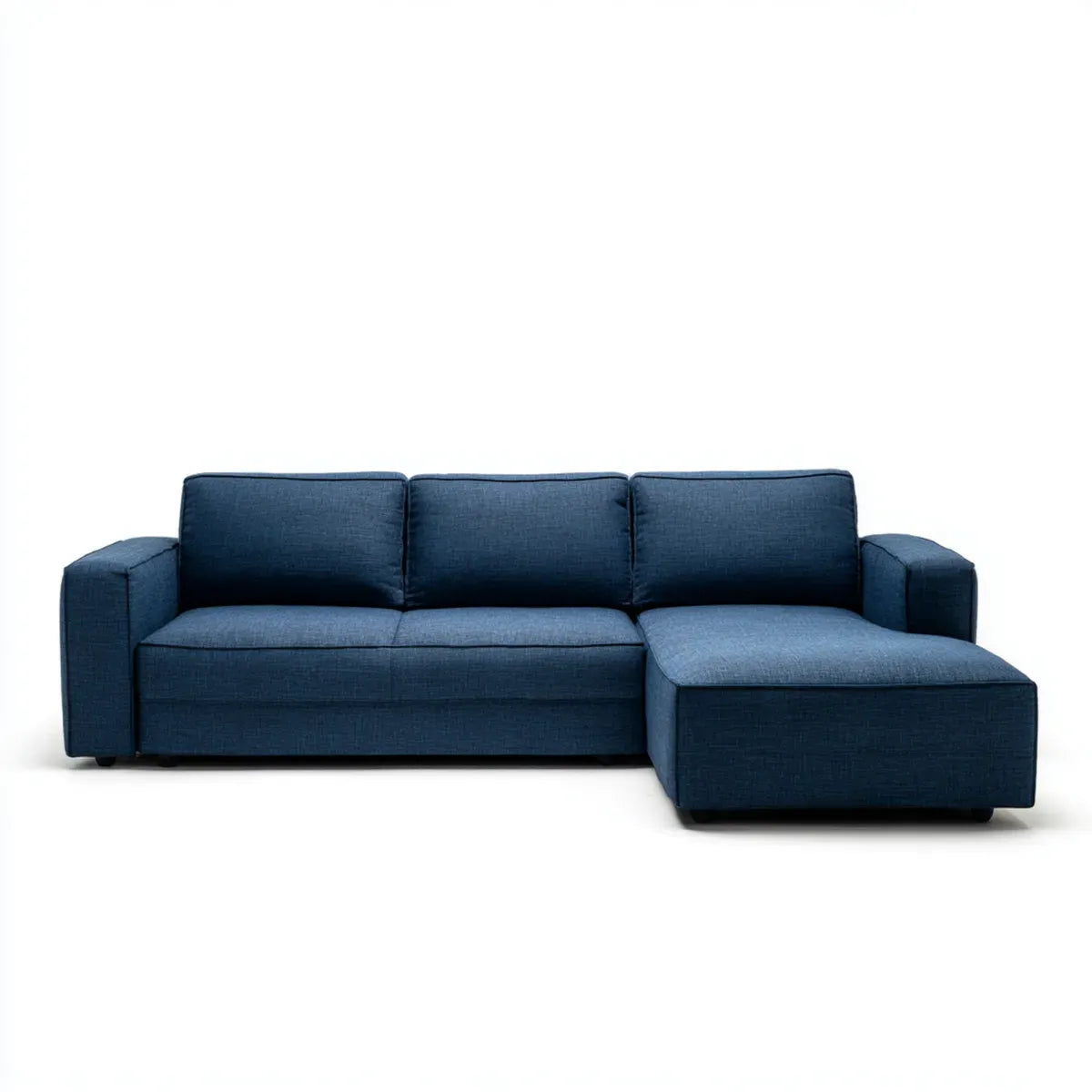 Canapé d'angle réversible 3 places bleu marine en polyester 260 x 160 x 85 cm