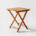 Table d'appoint de jardin pliante marron miel 60 x 40 x 75 cm en bois massif d'acacia rectangulaire