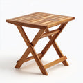 Table d'appoint pliante de jardin en bois d'acacia massif marron carrée 60 x 60 x 72 cm